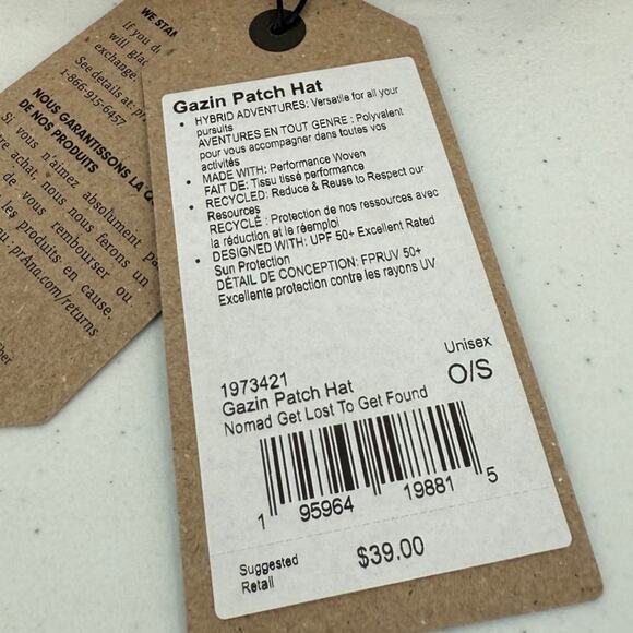 NWT prAna Gazin Patch Hat, Unisex, One Size, Nomad Get Lost To Get Found, Yellow - Picture 4 of 6